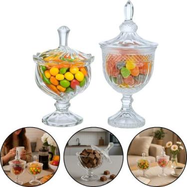 Imagem de Kit com 2 Bombonieres Baleiro Potichede Vidro com Tampa  Haüskraft