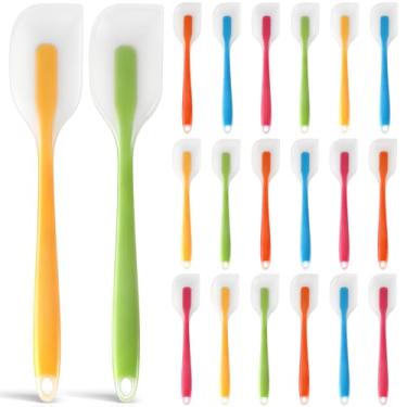 Imagem de LemonRoad 20 espátulas grandes de silicone resistentes ao calor a granel antiaderentes com colher raspadora de núcleo sólido para cozinhar, cozinhar e misturar
