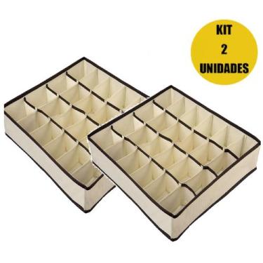 Imagem de Kit 2 Organizadores Tnt Colmeia Gaveta 24 Nichos Biquini Cueca Meia Ci