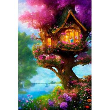 Imagem de Jigsaw Puzzle for Adults, My Summer Treehouse by The Lake Challenging Educational Fun Family Activities Games Toys Gifts Wooden Puzzles 1000 Piece
