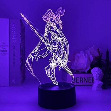 Imagem de Lâmpada de anime Xiao Genshin Impact Figura Luz noturna 3D Ilusão Jogo Luz para decoração de quarto Luz LED Atmosfera Mesa de cabeceira Controle remoto XTBB