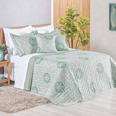 Imagem de Kit Cobre Leito Colcha Tunes King 3 Peças Estampado 180 Fios Lotus 100% Poliéster
