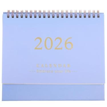 Imagem de DIYEAH Agenda de Mesa Mensal 2026, Calendário Dobrável Que Economiza Espaço para Produtividade, Suprimentos para Planejamento de Escritório Em Casa E (roxo Claro)