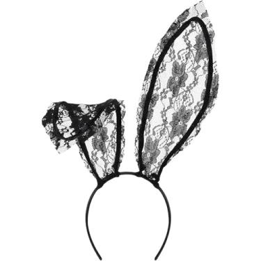 Imagem de Xepeelo Faixa de cabelo de renda de coelho de renda preta, argola de cabelo de Halloween, orelhas de coelho, acessório para cabelo adulto, para baile de máscaras, cosplay, festa, festival, suprimentos