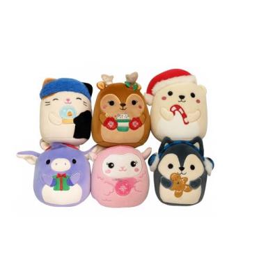 Imagem de Squishmallows 5-Inch Holiday Plush 6-Pack Christmas Cozy Squad – Cam The Calico Cat, Darla The Reindeer, Brooke The Polar Bear, Milanda The Donkey, Lala The Lamb & Ryan The Husky Collectible Gift Set