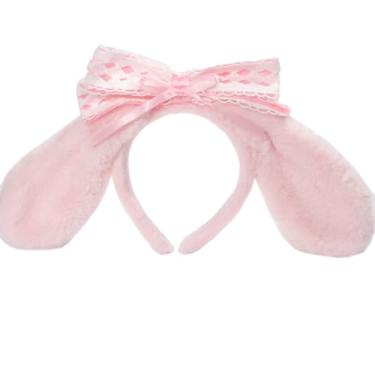 Imagem de Chasing DreamsMRL Tiara de orelhas de pelúcia anime com orelhas de coelho peludas para meninas e mulheres, fantasia kawaii, Halloween, cosplay (rosa)
