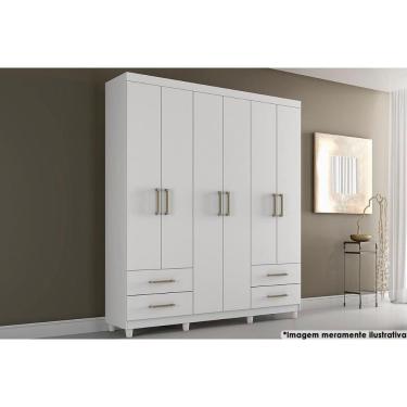 Imagem de Guarda Roupa 6 Portas E 4 Gavetas Canadá Branco - Conquista
