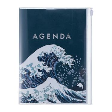 Imagem de MARK'STYLE Agenda vertical semanal A5 de 16 meses (setembro de 2025 a dezembro de 2026) com capa de PVC transparente macia, recarregável, com bolso, para organização e planejamento diário (onda azul
