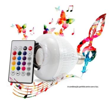 Imagem de Lâmpada Led 12W E27 Rgb Colorida Com Caixa De Som