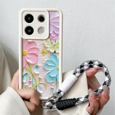 Imagem de Capa com cordão para Xiaomi Redmi 14T 13T 15 Pro Poco F6 M6 C75 14C Note 14 Pro Plus, alça de pulso com corrente para pendurar, NYNY30, branca, SS, para Xiaomi 14