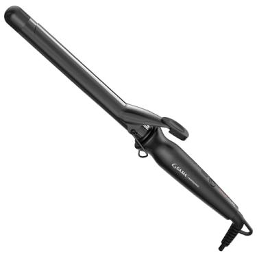 Imagem de Modelador de cachos GA.MA Salon Curl Silk Chrome Titanium para cachos clássicos, barril de 2,5 cm, calor ajustável rápido, nano prata antifrizz, tensão dupla, desligamento automático