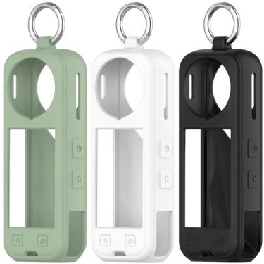 Imagem de QHBAMD Pacote com 3 capas protetoras de silicone compatíveis com Insta360 X5 - Cove à prova de choque e resistente à água