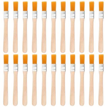 Imagem de 22 pincéis planos pequenos, pincéis de 1/2 polegada com cabo de madeira, pincéis de retoque de cerdas de nylon para pintura faça você mesmo, pincel pequeno para paredes, armários, móveis, cercas