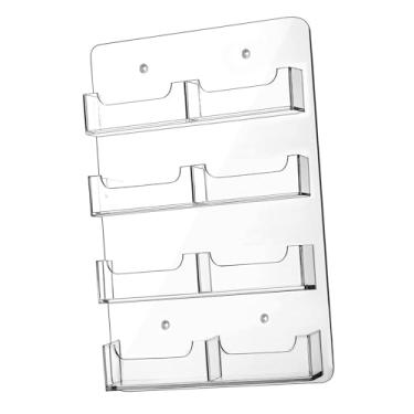 Imagem de RNXRZANK Porta-cartões de Visita em Acrílico Transparente para Parede, Organizador de Cartões com Adesivo, Suporte de Exibição com Vários Bolsos, Pré-perfurado, 8 Bolsos