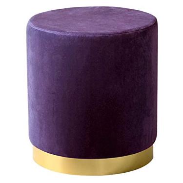 Imagem de Banqueta redonda para pés Ottomans Banquinho para pés, banco de troca de sapatos para quarto, sala de estar, varanda/roxo/30 x 40 cm