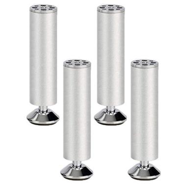 Imagem de ZJYWMM Pernas de móveis Adiustáveis 6 mm Pernas de mesa de metal Pés de móveis de liga de alumínio Pés de cozinha redondos de substituição de móveis Pernas de sofá Pernas de sofá Secretária Armários