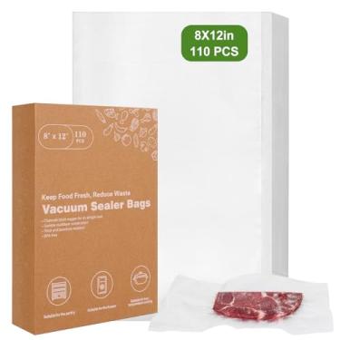 Imagem de Moretoes 110 sacos seladores a vácuo, sacos econômicos de alimentos 20 x 30 cm, sem BPA, sacos pré-cortados de grau comercial para armazenamento de alimentos, preparação de refeições ou sous vide