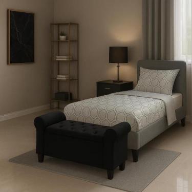 Imagem de Recamier Baú Divã Paris 90cm P/ Cama Solteiro - LV MÓVEIS - LV MOVEIS,