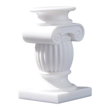 Imagem de Ｂｅｓｇａ Castiçal em forma de coluna romana, mini estátua de pilar romano, compacto, em resina, para decoração de ambientes internos, casamentos e festivais.