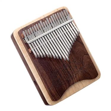 Imagem de Piano de polegar Kalimba de 21 teclas, folheado de madeira maciça, nogueira preta, kalimba e madeira de bordo, piano de dedo