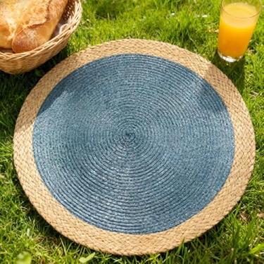 Imagem de Jogo americano PP resistente ao calor – Tapetes de mesa de estilo europeu simples para jantar, ao ar livre, festas e eventos de férias (verde escuro)