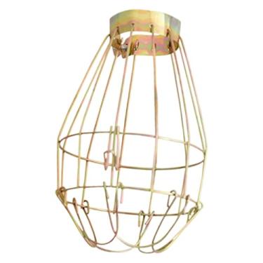 Imagem de Bothyi Protetor de lâmpada de aquecimento para répteis, cúpula, multiuso, em malha dourada, ideal para tartarugas e anfíbios.