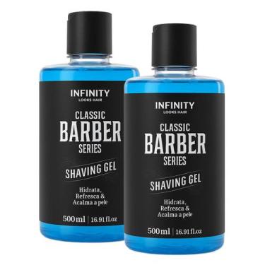 Imagem de Kit 2 Gel barbear Shaving Gel Infinity Looks Menthol 500ml
