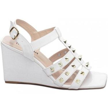 Imagem de Sandália Anabela Feminina Off White Branca Torricella-Feminino