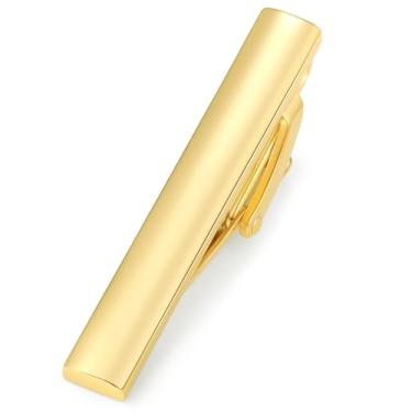 Imagem de HONEY BEAR Barra de prendedor de gravata skinny masculina de 4 cm para presente de casamento de gravata estreita de 4 cm, prata/preto/ouro/azul/vermelho, 4cm