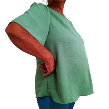 Imagem de Blusas Plus Size Tecido Duna Manga Curta Flare - Sol modas acessorios,