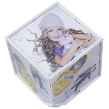 Imagem de Porta Retrato Cubo Giratório de plástico Para 6 Fotos 10x10 - Square C