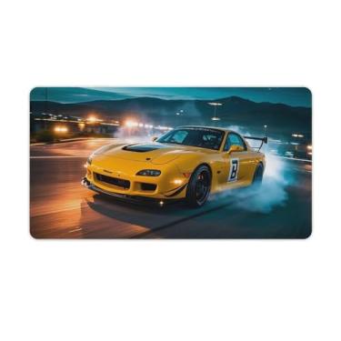 Imagem de HouLaiZhe JDM Car RX7 Late Night Drift Sports Cool Gaming Mouse Pads JDM Car Desk Pads Grandes Mousepads para teclado de mesa de computador 40 x 75 cm