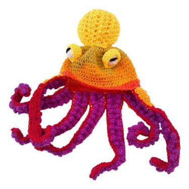 Imagem de Chapéu tricotado à mão em forma de polvo para festa de Halloween, truq