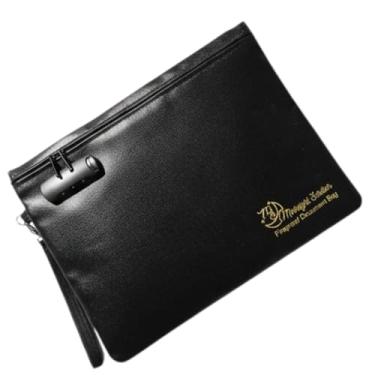 Imagem de Bolsa de documentos à prova de fogo à prova d'água com trava e zíper | Bolsa segura para viagem para escritório em casa | Mangas com bloqueio de RFID | Organizador portátil de documentos | Item de