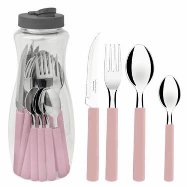 Imagem de Faqueiro Gamboa em Inox Com 16 Peças Rosa (23197/300) - Tramontina