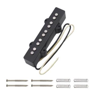 Imagem de Dynwave Captador de baixo com afinador, fácil de instalar, profissional, de substituição, leve, portátil, para 5 cordas, pré-amplificador de, Preto, Pescoço