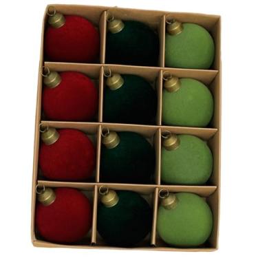 Imagem de IEUDNS Conjunto de 12 bolas de Natal para pendurar na árvore, decoração natalina para casa, ideal para armários, quartos e escritórios, Três Cores