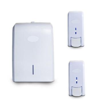 Imagem de Porta Papel Toalha 1 suporte + 2 Dispenser Sabonete liquido - Nobre