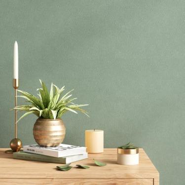 Imagem de VEELIKE Papel de parede de concreto verde sálvia descasque e cole papel de parede anaglypta espesso texturizado para quarto banheiro parede de destaque 40 cm x 900 cm papel de parede de vinil