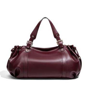 Imagem de JINMANXUE Sacola de tecido para mulheres, bolsa de ombro de viagem, bolsas grandes ocas de cetim macio para praia, bolsa clutch tecida à mão, Marrom avermelhado, One Size