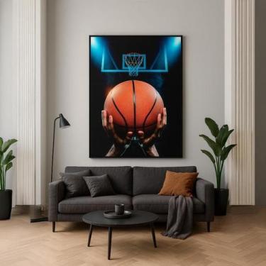 Imagem de Quadro Canvas Cesta De Basquete 60X40Cm Mold Preta - Quadros On-Line