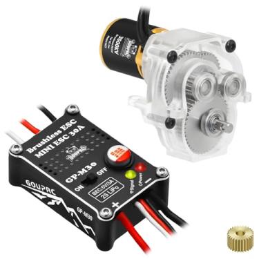 Imagem de GOUPRC Upgrade 30A Brushless ESC & 1621 3500KV Outrunner Brushless Motor with Transmission Combo Kit for TRX4M 1/18 RC Car Crawler Buggy Truck