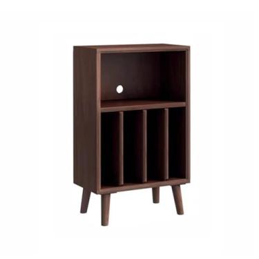 Imagem de Suporte para armazenamento de CDs Armário de madeira para CDs com suporte para discos vinil chão(Walnut colour)