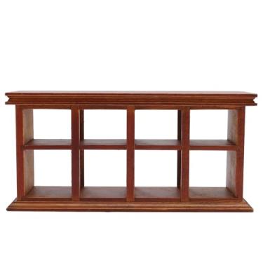 Imagem de SIWOTED Móveis para casa de bonecas em escala 1:12 Rack de armário de padaria em miniatura para comida, bolo, balcão, coleção, expositor para mini cenas de casa, decoração, cor