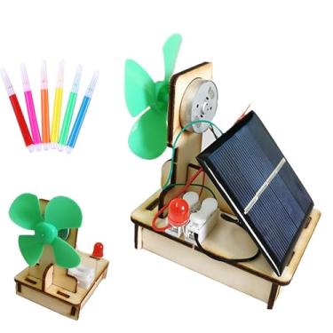 Imagem de Kit De Gerador De Energia Solar E Eólica Faça Você Mesmo, Brinquedo Educativo De Ciências para Com Motor, Luz LED E Painel Solar, Conjunto Criativo para Projeto De Montagem Artesanal