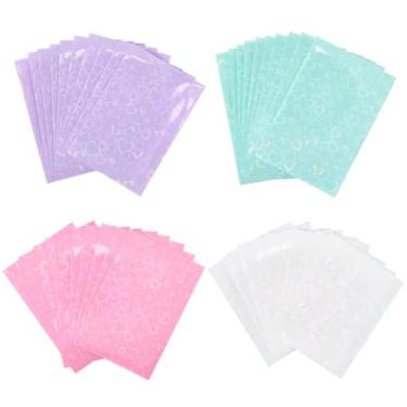 Imagem de CRASPIRE 100Pcs 4 Colors Laser Flashing Love Heart Card Sleeves Kpop Photocard Sleeves Holographic Clear PVC Pouch Film Photo Protecting Sheets Transparent Trading Card Protector for Game Card