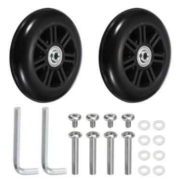 Imagem de YELARXI Replacement Luggage Wheels, Suitcase Wheels Replacement Kit 96x24mm & 1 Set & Rubber & Black - Fitting for (Swivel Caster Bearings Repair/Replacing/Roller Bag/Suitcase/Spinner)