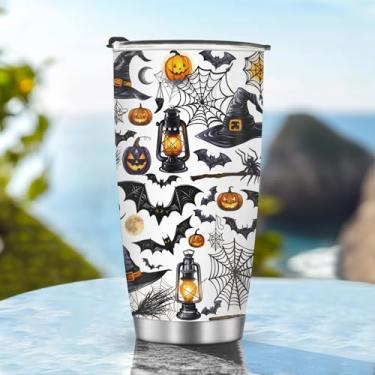 Imagem de Copos de café de viagem isolados caneca copo garrafa de água presentes para o dia das bruxas presente de aniversário 590 ml advogado aço inoxidável gelado quente e frio homem punho morcego