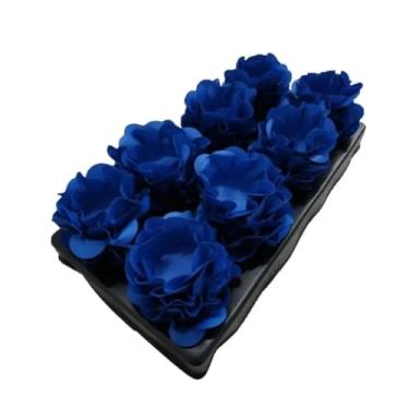 Imagem de Forminhas para Doces Finos em Formato de Flor 40 Unidades | Duas Camadas de Pétalas | Base 3cm para Bombom | Ideal para Casamentos, Festas, Aniversários e Batizados (Azul)