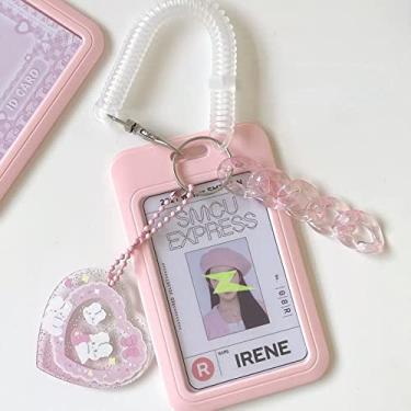 Imagem de runrayay Porta-cartões fotográficos de acrílico Kpop, cartão de crédito de 7 cm, cartão bancário, cartão de ônibus, pingente de cartão de estudante, porta-crachá para crianças e adolescentes de volta